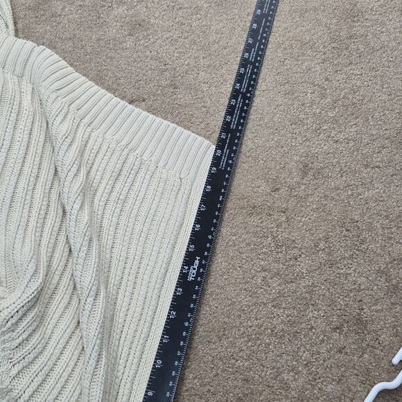 Gap Women's Beige Open Front Bomber Cardigan Sweater Cuff Sleeve Cable Knit Lg - Picture 10 of 10